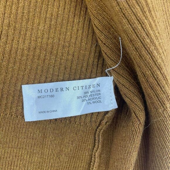 Modern Citizen Womens Dress XL Tan Ribbed Knit Shari Cardigan Long Sleeve Midi - Picture 8 of 12